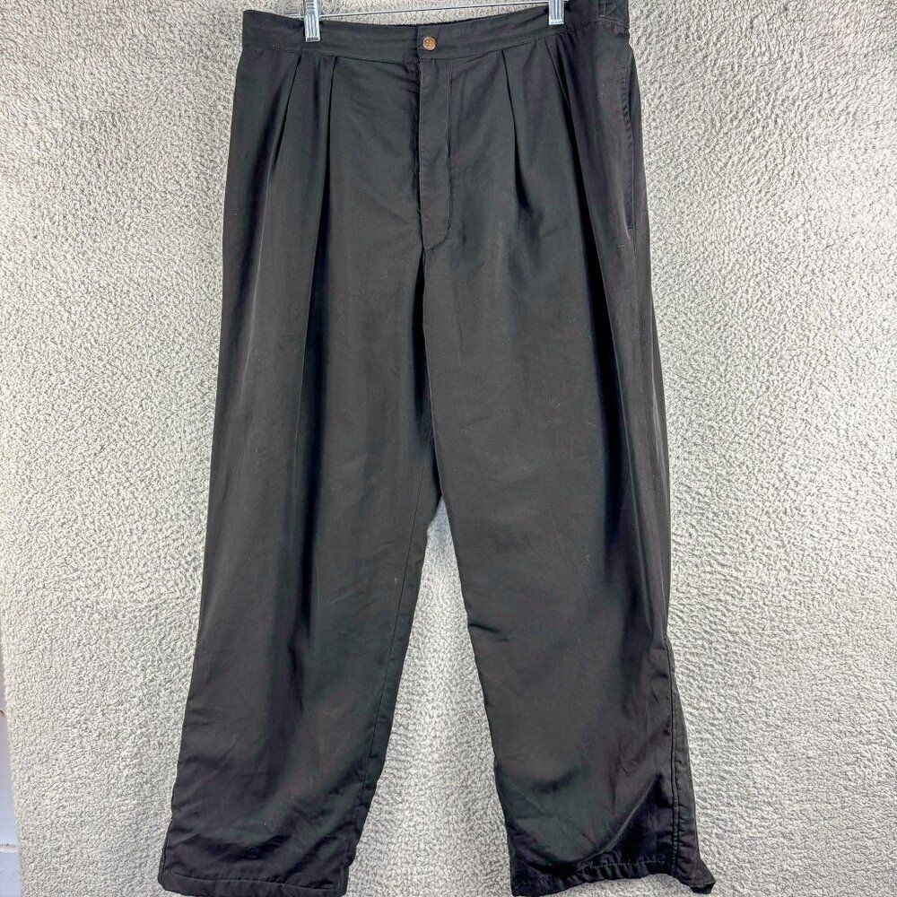 Tourney Waterproof Pants Mens Large Black Stretch‎ Adjustable Waist Golf Slacks